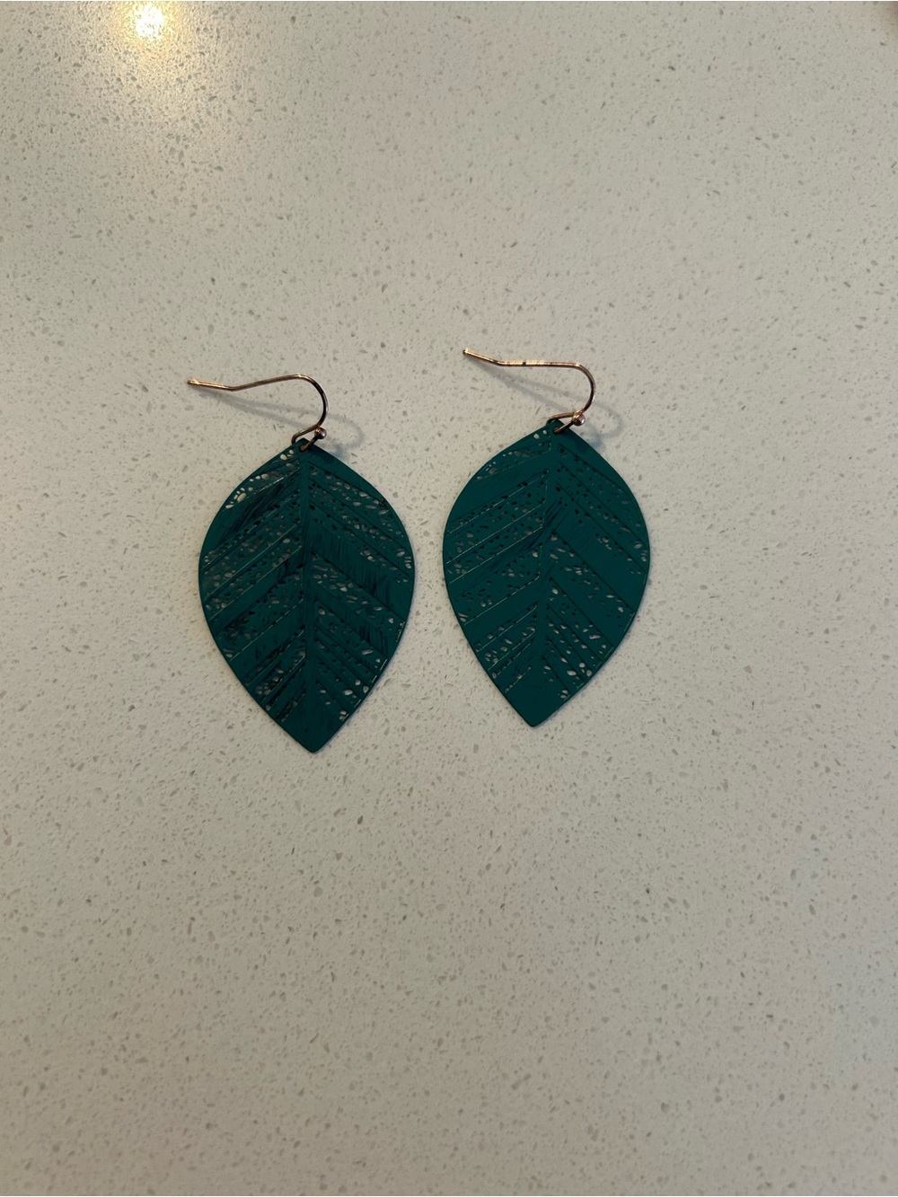 Teal Leaf Dangle Earrings - Women Jewelry